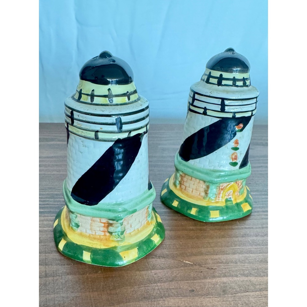 Vintage Lighthouse Ceramic Salt and Pepper Shakers Nautical Coastal Decor Set